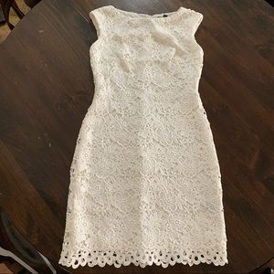 Ralph Lauren White Lace Sleeveless Dress Size 4